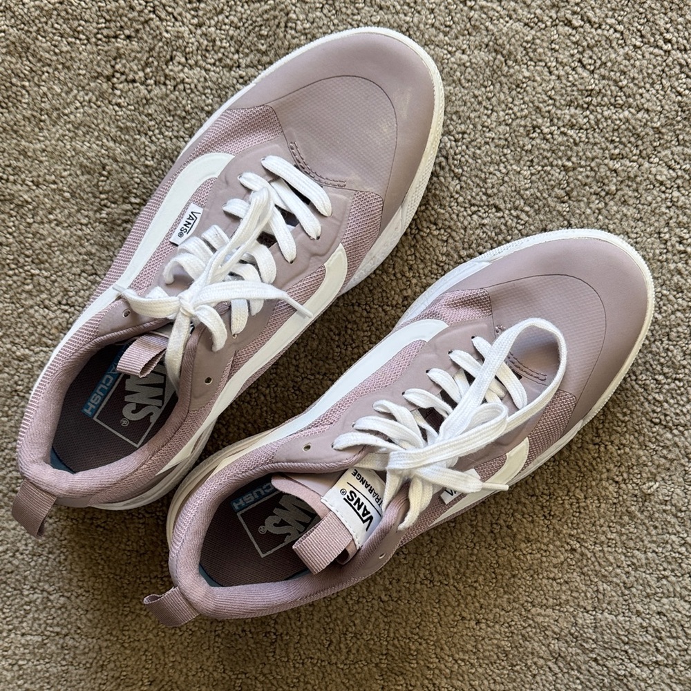 Vans Women's Purple and White Sneakers